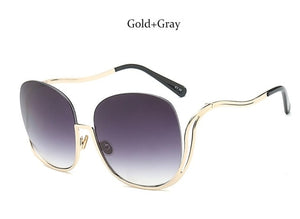 Luxury Brand Half Frame Round Sunglasses Women